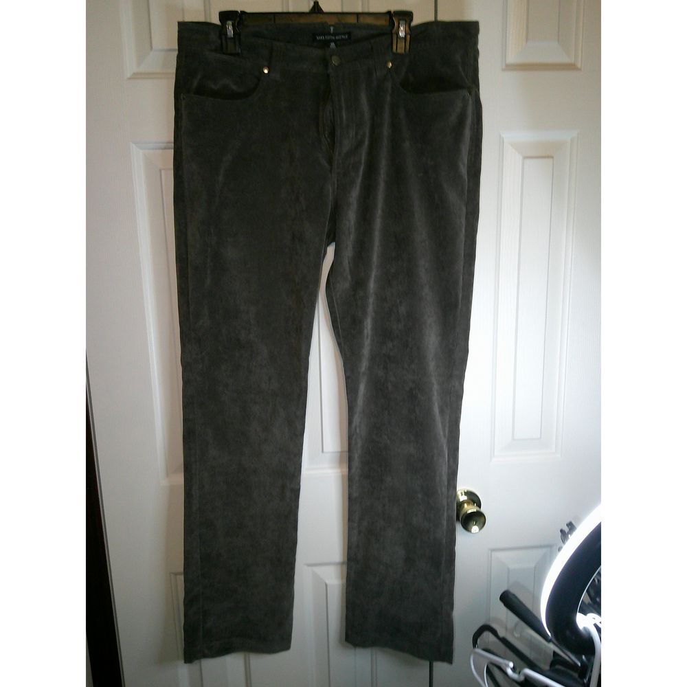 Vintage Saks Fifth Avenue Velevet Like Corduroy Pants Straight Leg Brown W36x33